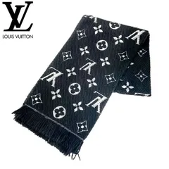 【訳アリ特価】LOUIS VUITTON ルイヴィトン M75833 エシャルプ・ロゴマニア シャイン ノワール マフラー