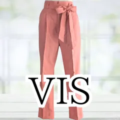 USED Vis リボンテーパードパンツ ピンク ＳＳサイズ レディース ビィス