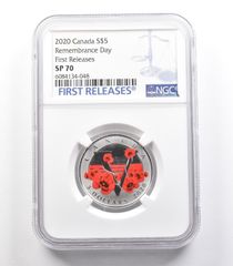 ☆最高鑑定☆ 2020年 カナダ Canada 5ドル銀貨 リメンブランスデー