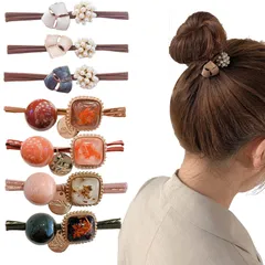 【特価商品】DFsucces ヘアゴム おしゃれ 髪ゴム 7本セット ヘアゴムリングゴム 女性ヘアアクセサリー 髪飾り 永遠の花 パールゴム 輪ゴム 上品 かわいい 髪留め