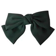 【特価セール】2段リボン バレッタ 大きめ 卒業式 レディース 結婚式 かわいい ヘアアクセサリー 10.モスグリーン