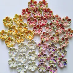 つまみ細工パーツ 丸つまみ お花 40個セット 小花柄