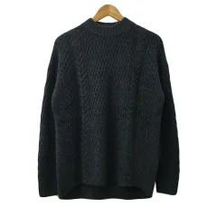 ハレ HARE セーター ニット プルオーバー ハイネック ケーブル編み 無地 長袖 L グレー
