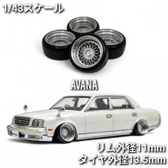 (r5) 1/43　ホイール　タイヤ外径約13.5mm　4カラー/ゴールド/シルバー/ガンメタ/ホワイト