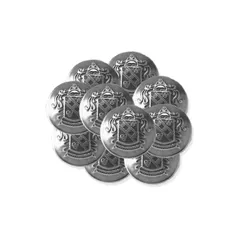 [Taiko] ボタン (10個セット) 飾りボタン 金ボタン アンティーク レトロ (18mm, アンティークシルバー) [アンティークシルバー] [18mm]