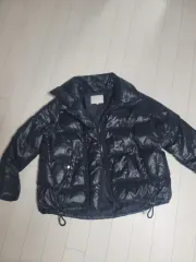 デニ CHUU ブラック ダウン アウター レディース ラージ