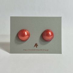 5307 国産本珊瑚 天然赤珊瑚ピアス 両耳用 6.4mm シルバー - メルカリ