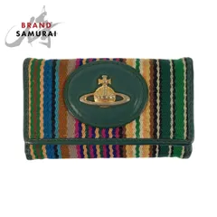 Vivienne Westwood ヴィヴィアンウエストウッド タータン柄 マルチカラー ゴールド金具 キャンバス/レザー キーケース 6連 600566【中古】