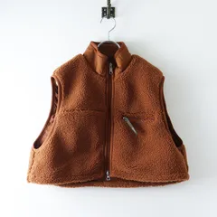 美品 ジムフレックス Gymphlex  ライトボアフリース ショートベスト 12 ブラウン┃もこもこ ボア ハオリ 羽織 ブルゾン【2400014802672】