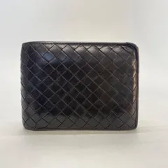 3232 BOTTEGA VENETA ボッテガヴェネタ 二つ折り財布 イントレチャート ブラック レザー
