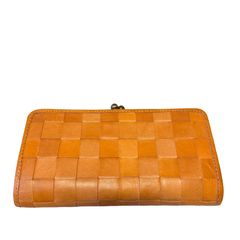 B095 Zucchero Filato Leather Wallet, Braided Leather, Cowhide Leather, Aged Leather, Large Capacity, Women's Wallet