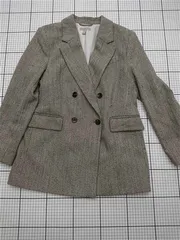 ◇ ⊇ エイチアンドエム H&M ダブルブレストジャケット グレー系 Sサイズ レディース E  【1512190009026】