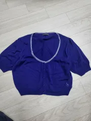 HARRYS ブルー 半袖 カーディガン