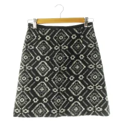 アーバンリサーチ サニーレーベル URBAN RESEARCH Sonny Label スカート 台形 ミニ ジャガード チマヨ柄 モノトーン 総柄 38 黒 ブラック /CK15