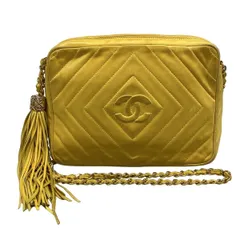 CHANEL(シャネル) ショルダーバッグ - イエロー×ゴールド フリンジ/ココマーク ラムスキン