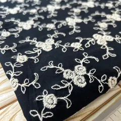 縦100cm×横95cm 刺繍生地 クロ NO,080