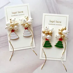 ボリュームパール クリスマスツリー《ピアス/イヤリング》