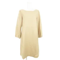 アナトリエ ANATELIER ワンピース ひざ丈 七分袖 ウール タック 38 ベージュ /AO12