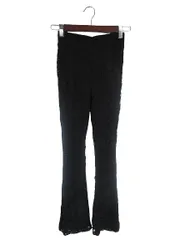 アンビー ENVYM パンツ ロング レギンス フレア レース ゴムウエスト 花柄 ブラック サイズF QQQ