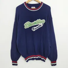 90s BENETTON Formula 1 ベネトンフォーミュラ ニット セーター 長袖 クルーネック フロント ロゴ ウール F1 レーシング 古着 vintage B222のサムネイル