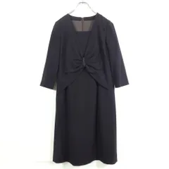 【美品】レリアン★大人フェミニンワンピース サイズ9 黒みがかった紫系 重ね着風♪フォーマル z17739