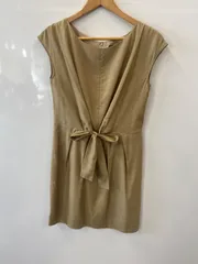 ピ484⚫︎UNTITLED⚫︎アンタイトル⚫︎ノースリーブ⚫︎ワンピース⚫︎シアー⚫︎size２⚫︎ベージュ