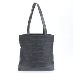 美品 サルヴァトーレフェラガモ レザー トート バッグ ショルダー ビジネス 通勤 書類鞄 A4 ブラック 黒 メンズ ECE CN8-9【中古】