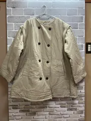 【H3-62】◇ Samansa Mos2　Fサイズ　袖取り外し2way 中綿コート　ベージュ　無地