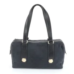 極美品 グッチ GGキャンバス ミニ ボストン 152457 レザー ハンドバッグ トート 本革 ブラック 黒 レディース EEM DD16-4【中古】