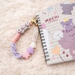 パラコード シール帳ストラップ 約27cm｜星ビーズ