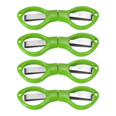 【新着商品】PATIKIL 折りたたみハサミ 4個セット ポータブルトラベルミニハサミ ステンレス鋼製 錆びない メガネ型 小型クラフトカッター 家庭用釣り活動 縫製 緑