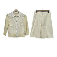 NEW YORKER(ニューヨーカー) スカートセットアップ レディース美品  - ベージュ×アイボリー ストライプ