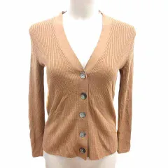 プラステ PLST カーディガン ニット Vネック 長袖 ウール M ベージュ /YK