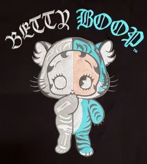 14.BettyBoop/ベティーブープ/刺繍ポケ付きTシャツ/ブラック/Lサイズ/ビッグシルエット/サンプル品/新品未使用のサムネイル