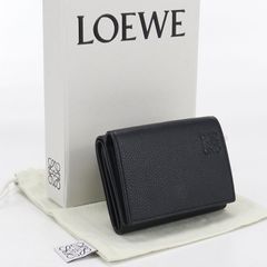 極美✨ロエベ 二つ折り財布 パズル レザー アナグラム ブラック - メルカリ