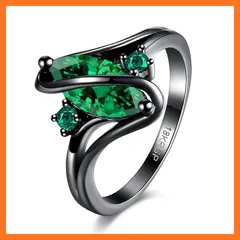 【新品】 指輪 レディース 人気 ダイヤ エメラルド ステンレスリング 細い かわいい 結婚指輪 婚約指輪 シンプルリング 馬目 おしゃれ ハワイアンジュエリー 0