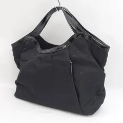 agnes b / アニエスベー ■ハンドバッグ ドット柄 レザー ブラック 【バッグ/バック/BAG/鞄/カバン】 ブランド【中古】 