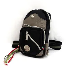 Orobianco / オロビアンコ ■ボディバッグ ナイロン レザー ブラック グレー 【バッグ/バック/BAG/鞄/カバン】 ブランド【中古】 