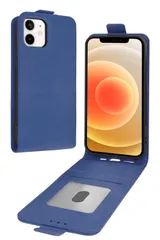 【在庫セール】シズカウィルRe iPhone 12 / 12 Pro ケース 手帳型 縦開きスマホケース 縦型 カバー 本革調 レザーケース 1個入り ブルー