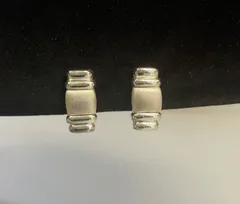 SN895 Monet モネ シルバー バンドデザイン クリップ式イヤリング ヴィンテージ アンティーク イヤリング