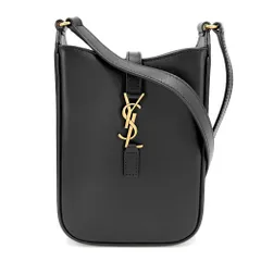 イヴ・サンローラン ショルダーバッグ レディース YSLロゴ LE 5 A 7 肩掛け 斜め掛け YVES SAINT LAURENT 735214 レザー ブラック 黒 ゴールド金具【中古品】