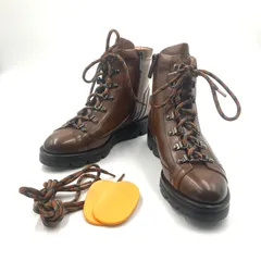 ■極上美品■使用回数些少■SANTONI サントーニ　レースアップコンバットブーツ　マウンテンブーツ風　サイドジップブーツ　レザー　本革　イタリア製　スペア紐付き　レディース　高級　ラグジュアリーのサムネイル