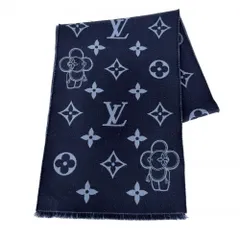 ルイヴィトン マフラー メンズ モノグラムヴィヴィエンヌ ファッションアイテム 防寒具 小物 LOUIS VUITTON M77129 ウール    ネイビー 紺 冬【中古品】