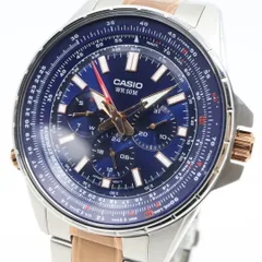 【未使用級／稼働品】カシオ CASIO スタンダード MTP-SW320 スイープセコンド メンズ クォーツ アナログ シルバー ピンクゴールド コンビ ネイビー文字盤 マルチファンクション デイデイト 24時間計 ビッグフェイス 海外モデル 逆輸入 G8