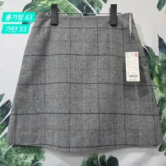 ユニクロ ウール チェック ミニスカート ((新品))