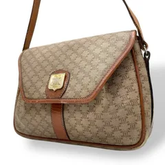 CELINE セリーヌ トリオンフ マカダム ショルダーバッグ PVC レザー ベージュ ブラウン ヴィンテージ クロスボディ K5