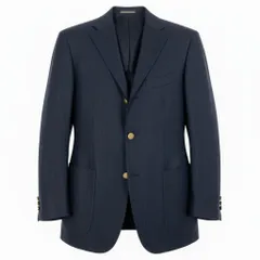65b10【美品】Salvatore Ferragamo サルバトーレフェラガモ 紺ブレザー 金ボタン テーラードジャケット 48サイズ ネイビー メンズ 男性用k02iのサムネイル