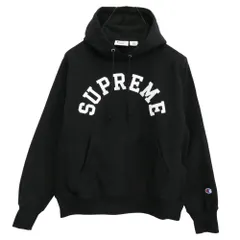 Supreme シュプリーム 25SS x Champion Hooded Sweatshirt アーチロゴ チャンピオン フーデッド スウェットシャツ パーカー ブラック系 L【中古】