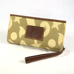 Vivienne Westwood / ヴィヴィアンウエストウッド ■二つ折り ラウンドファスナー長財布 キャンバスレザー カーキ 【財布/サイフ/ウォレット/wallet/コイン】 ブランド