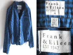 Frank&Eileen フランク&アイリーン BARRY コットン チェックネルシャツ 開襟 ブラウス XS 青 USA製 ドゥーズィエムクラス取扱ブランド